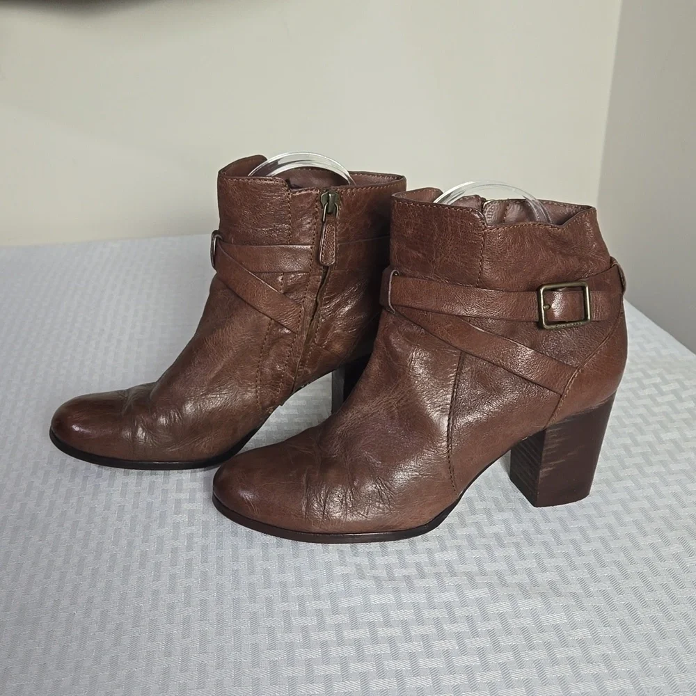 Cole Haan brown leather ankle booties